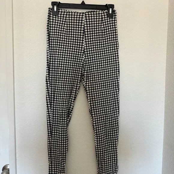 Lulus, Black and White Gingham Women's Pants - Picture 3 of 3